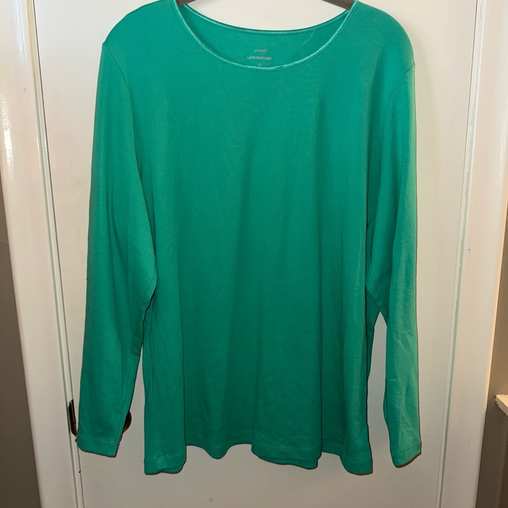 CJ Banks Vibrant Green Top